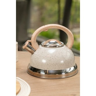 Chaleira de Inox com Indução e Apito Brinox Roma 2,7 Litros Vanilla